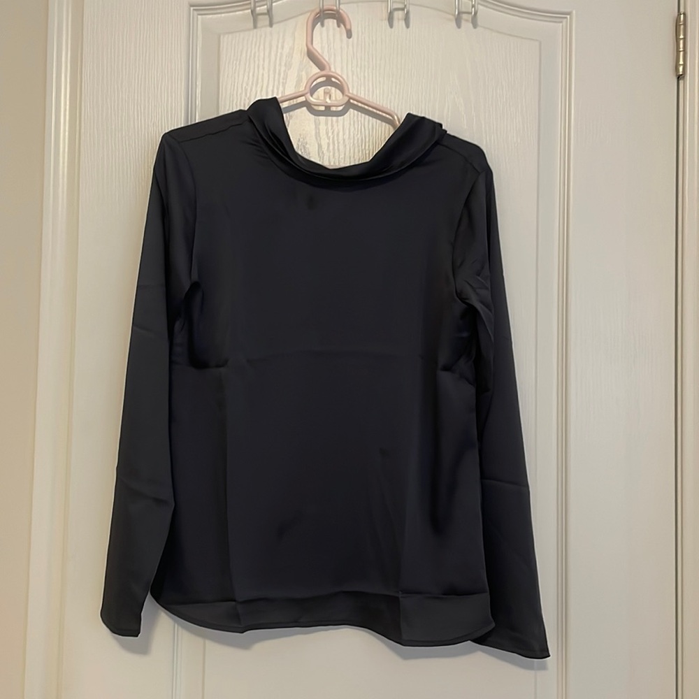 Black satin top NWOT